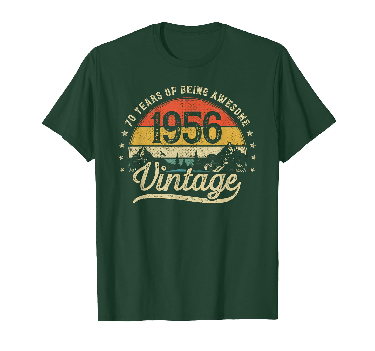 Vintage 1956 70 Years Old 70th Birthday T-Shirt - T-Shirt | Forest