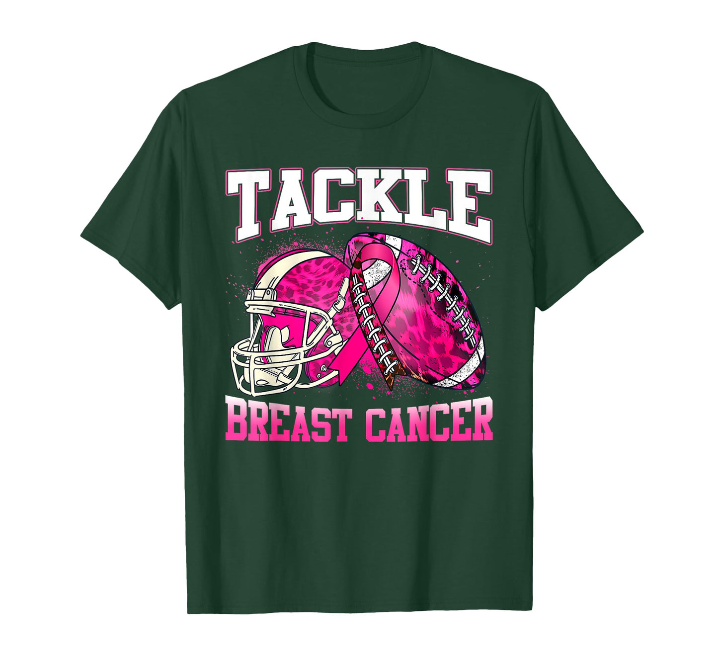Tackle Breast Cancer Awareness Pink Ribbon Football Boy Kids T-Shirt