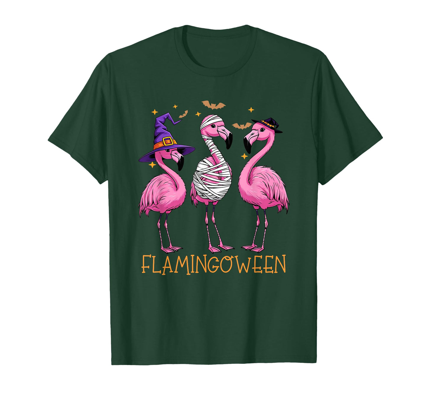 Flamingoween Funny Halloween Flamingo Witch Costume T-Shirt