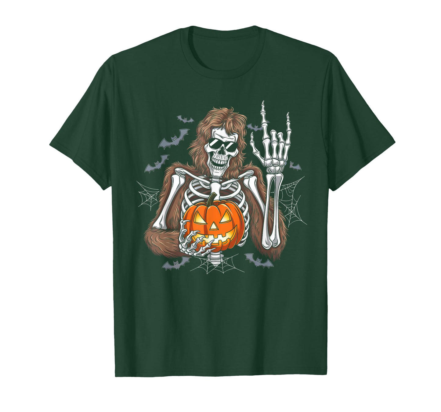 Spooky Bigfoot Jack O Lantern Skeleton Halloween Funny Men T-Shirt