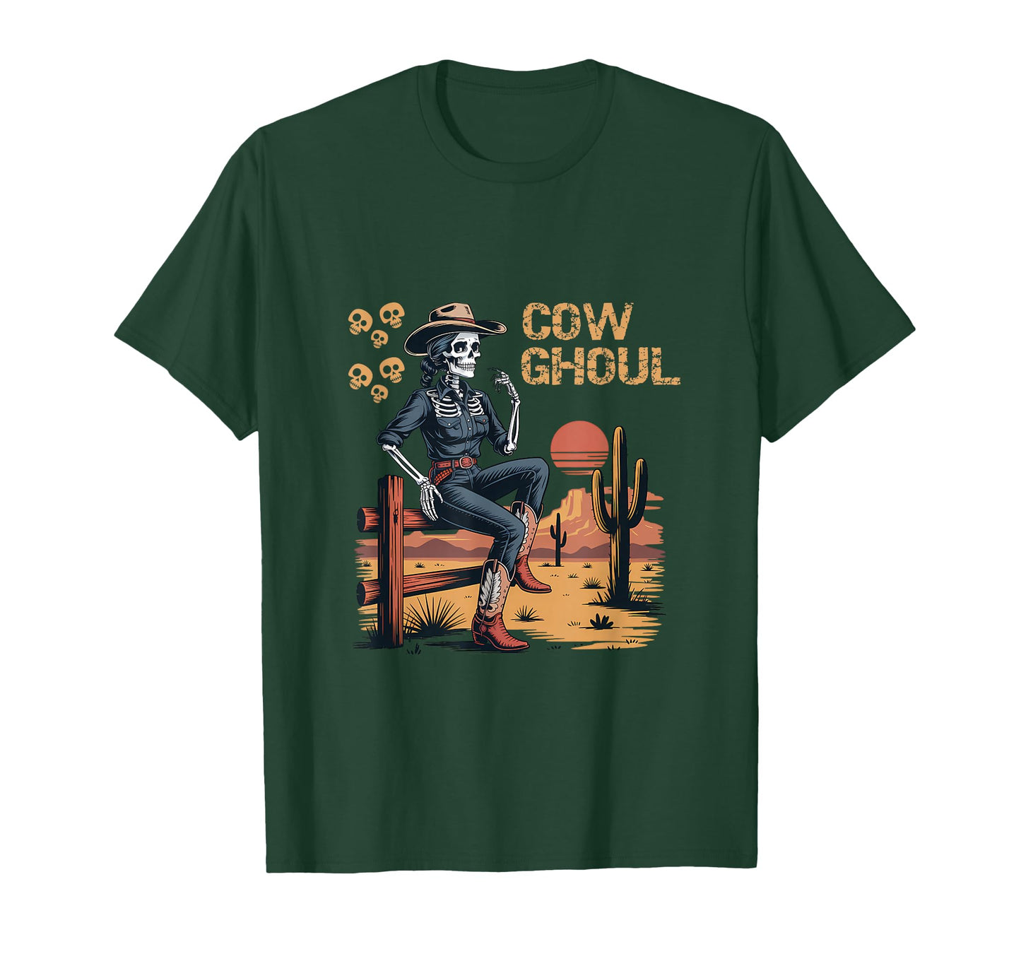 Cowgirl Skeleton Shirt for Halloween Funny Cow Ghoul T-Shirt