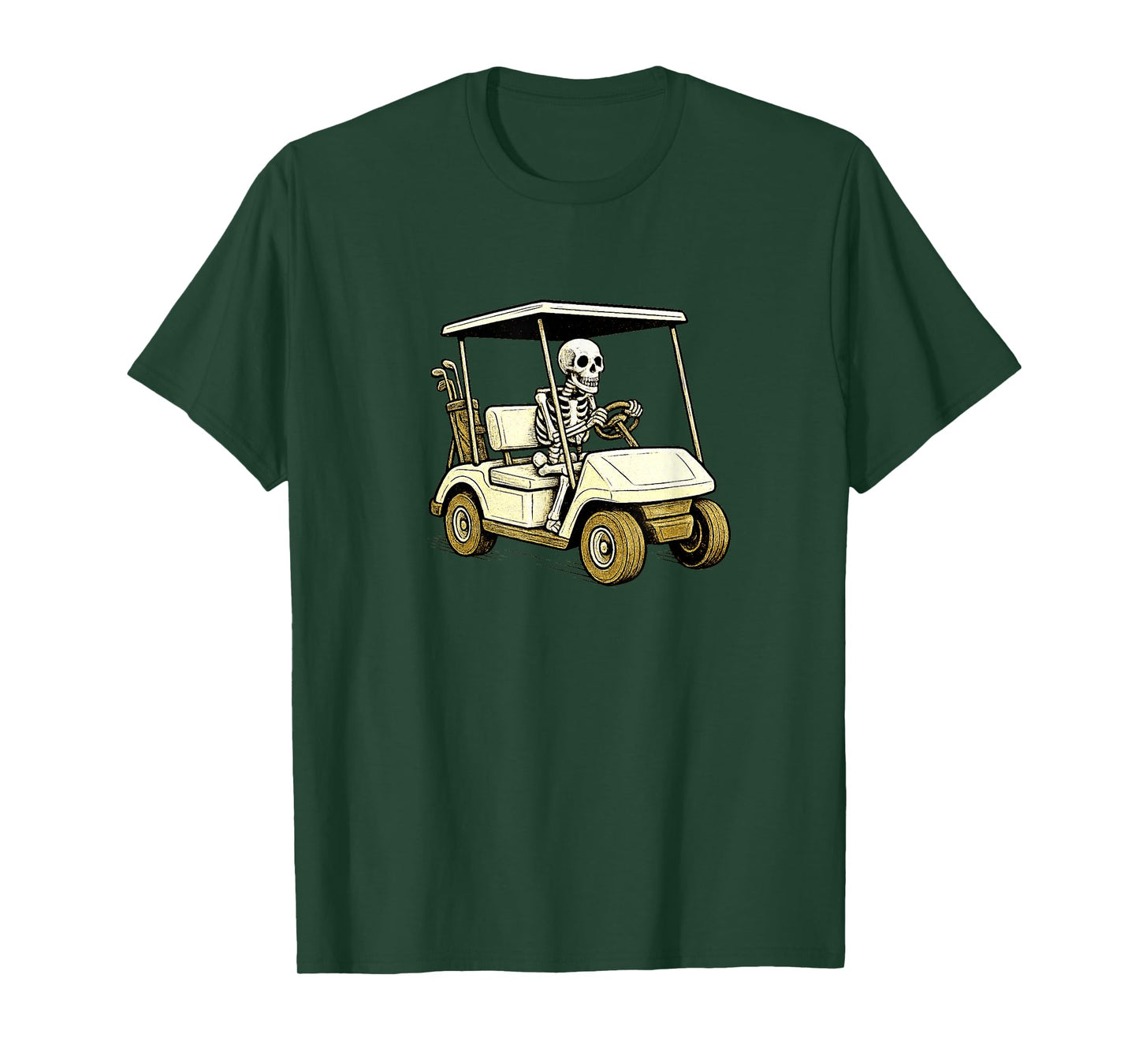 Skeleton Driving Golfcart - Golf Golfer Golfing Course T-Shirt