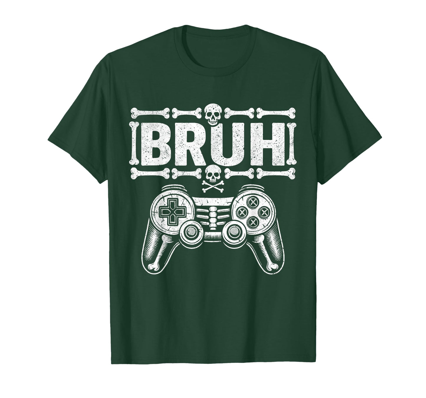 Halloween Skeleton Gamer Bruh Funny Video Gaming Kids T-Shirt