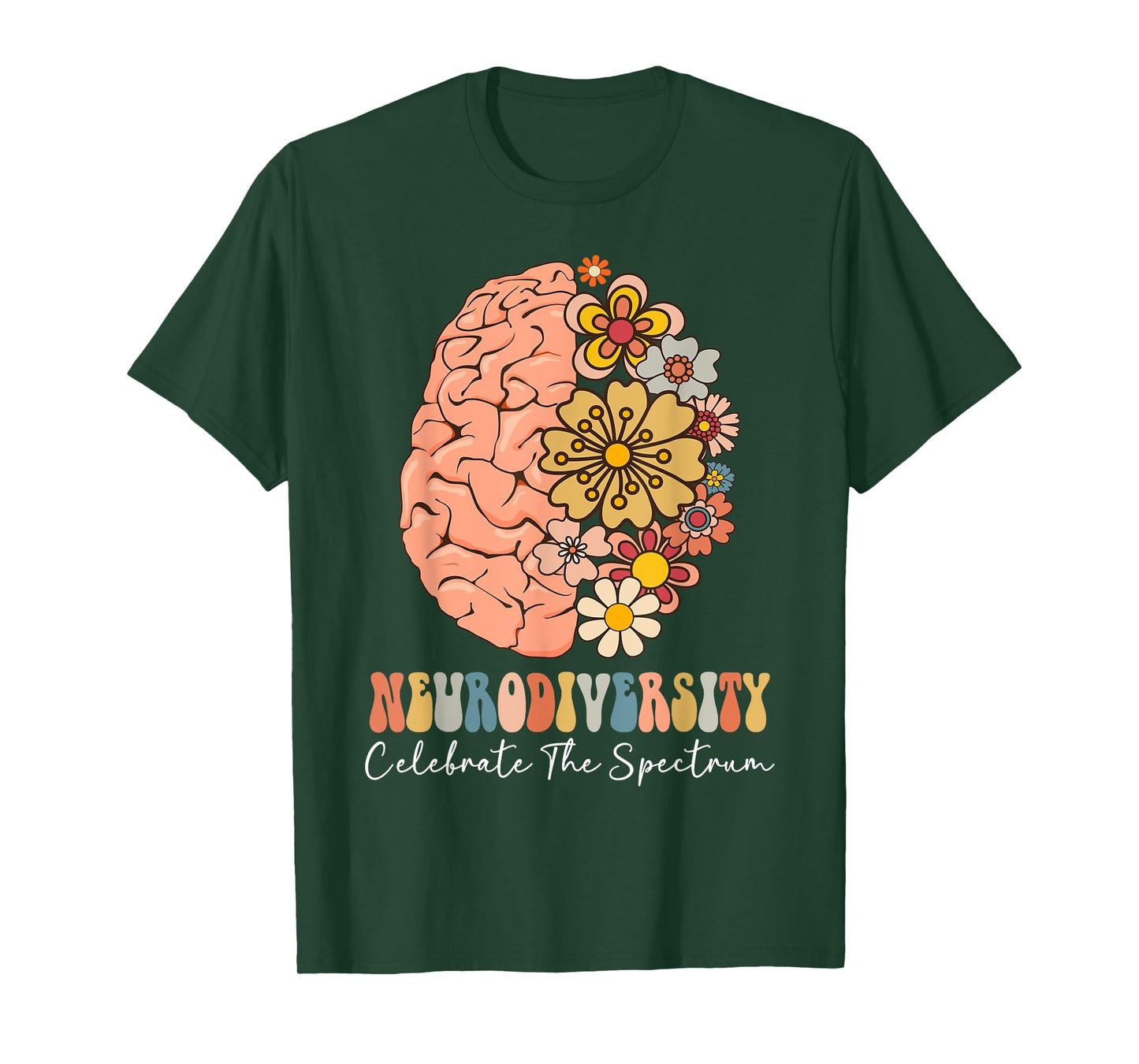Neurodiversity celebrate the spectrum Brain Autism Awareness T-Shirt