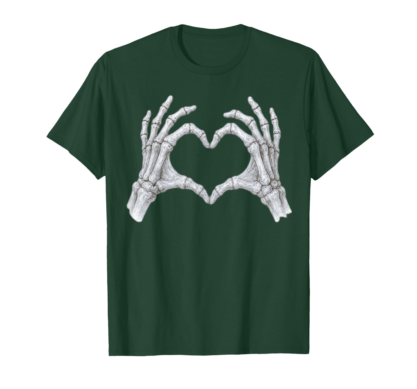 Skeleton Hands Heart Sign Retro Women Girl Halloween Costume T-Shirt