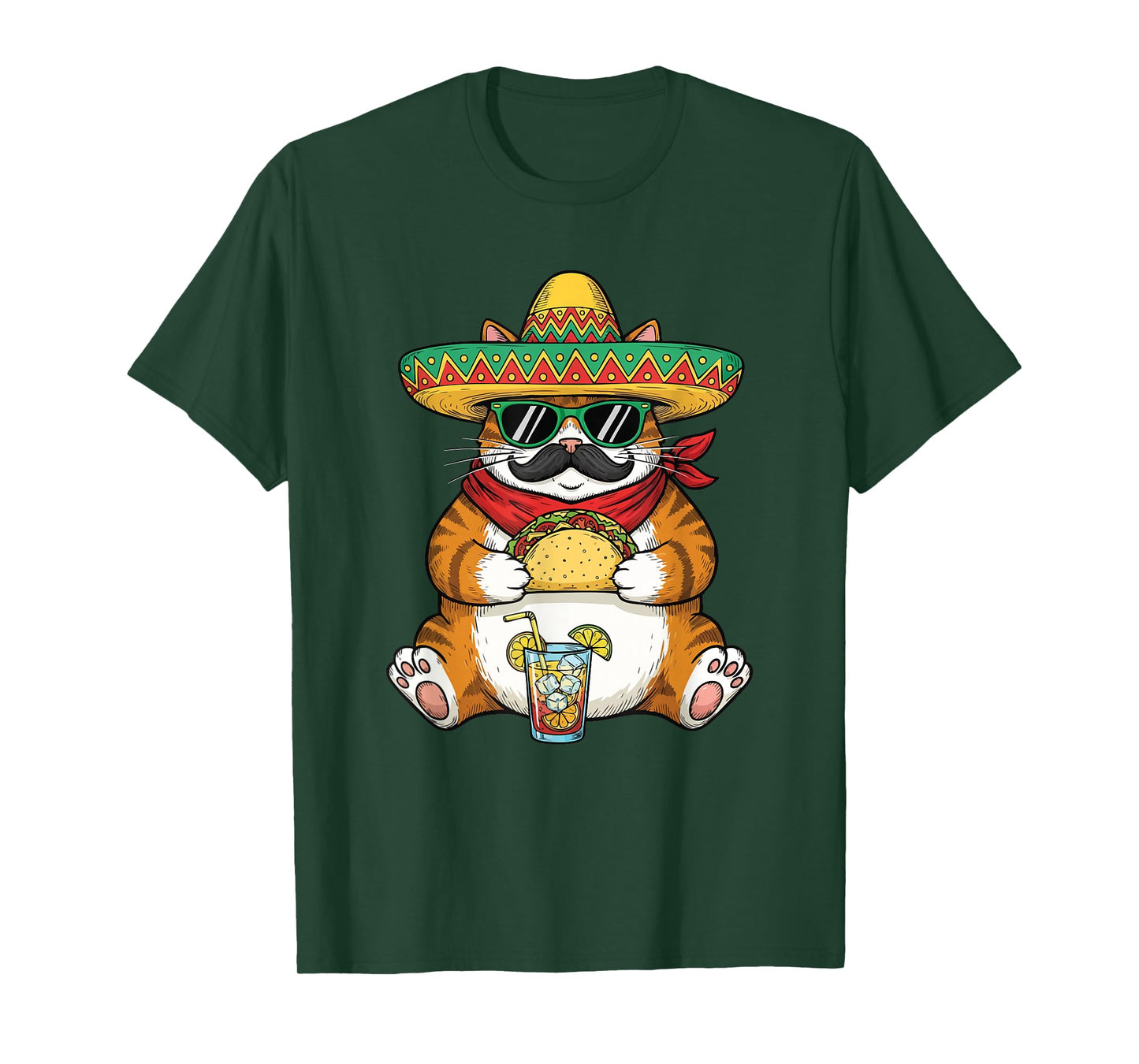 Cat Eating Tacos - Taco Lover Mexican Food Cinco de Mayo T-Shirt