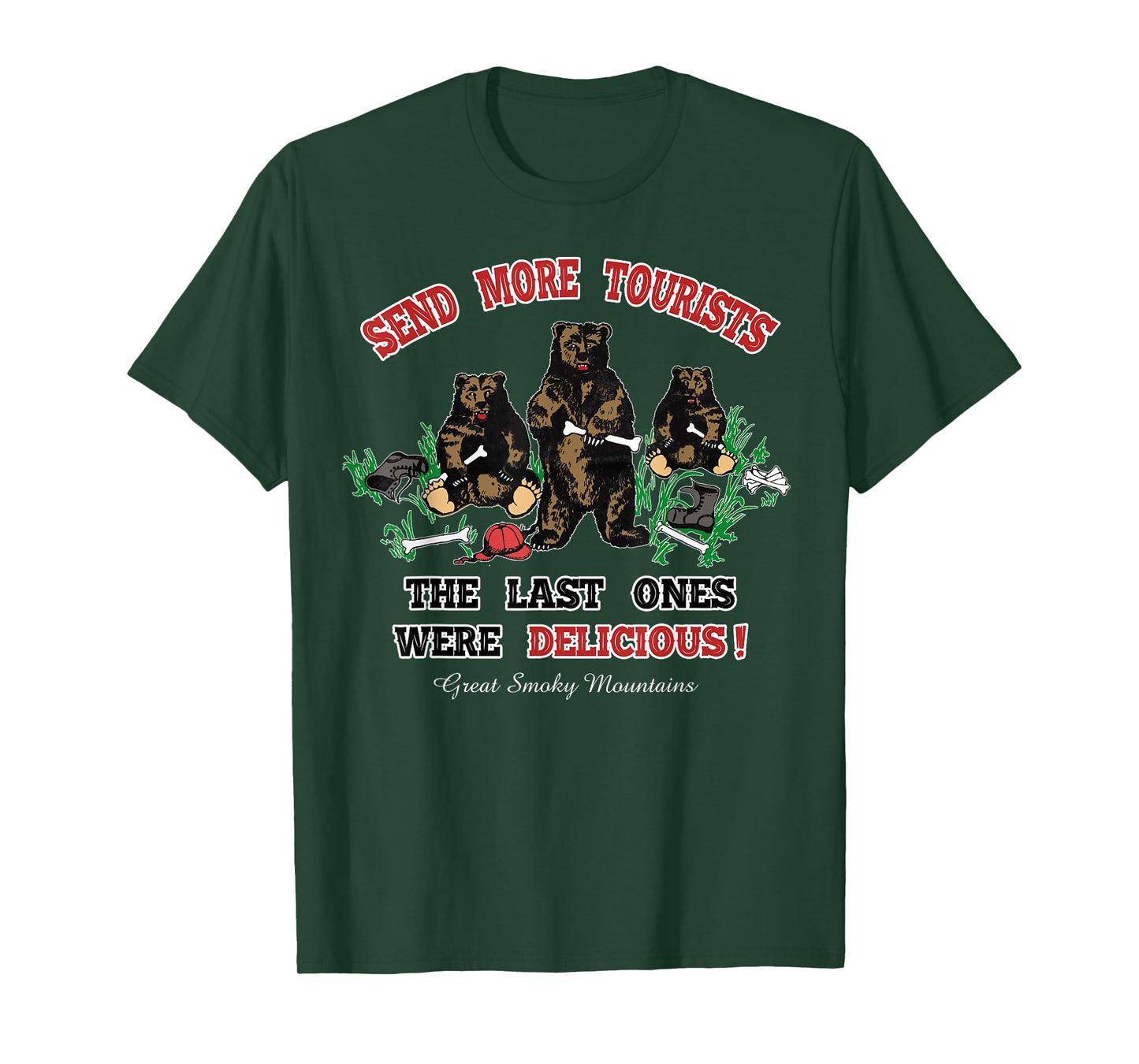 Funny Send More Tourists Great Smoky Mountain Bear Souvenir T-Shirt