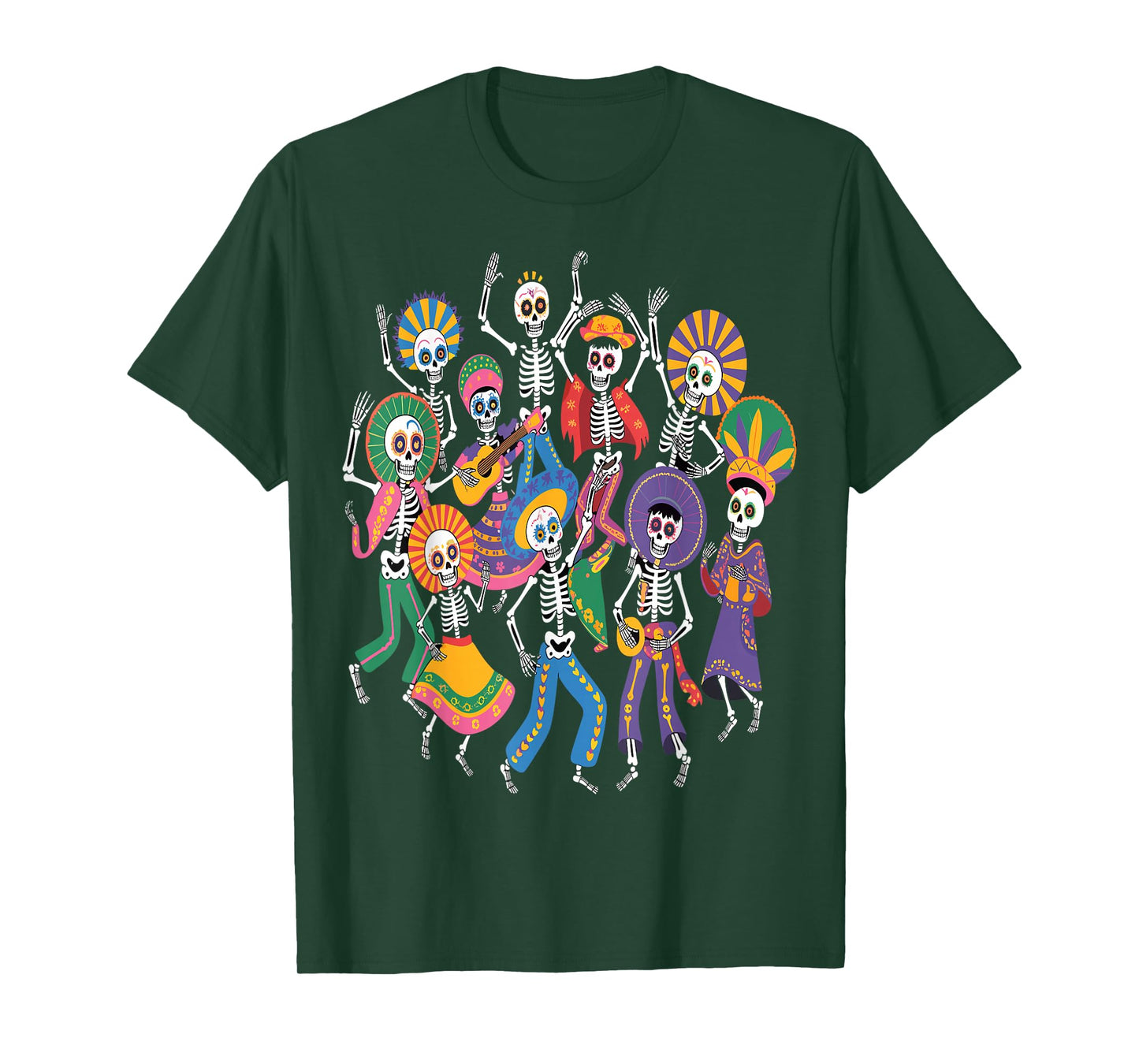 Skeletons Dancing Mexican Day of The Dead Dia de Muertos T-Shirt