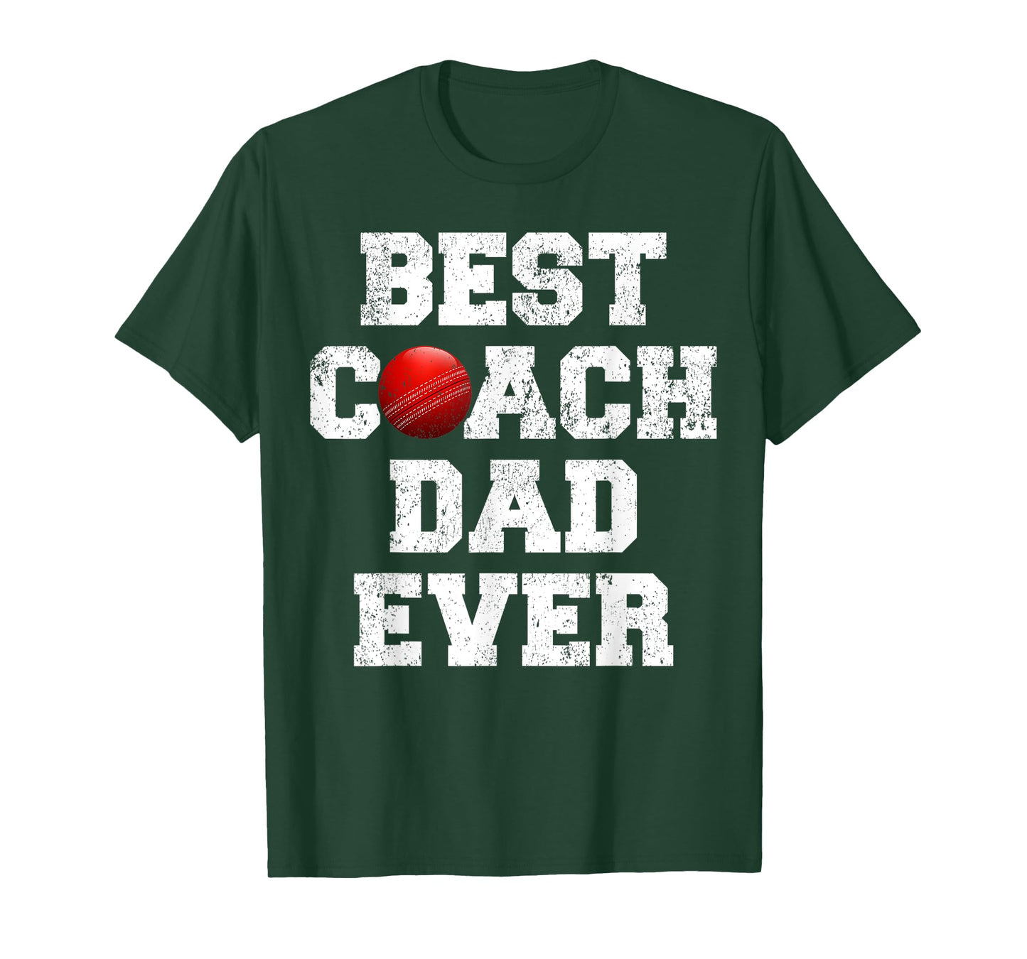 Mens Distressed Vintage Best Cricket Coach Dad Father's Day T-Shirt