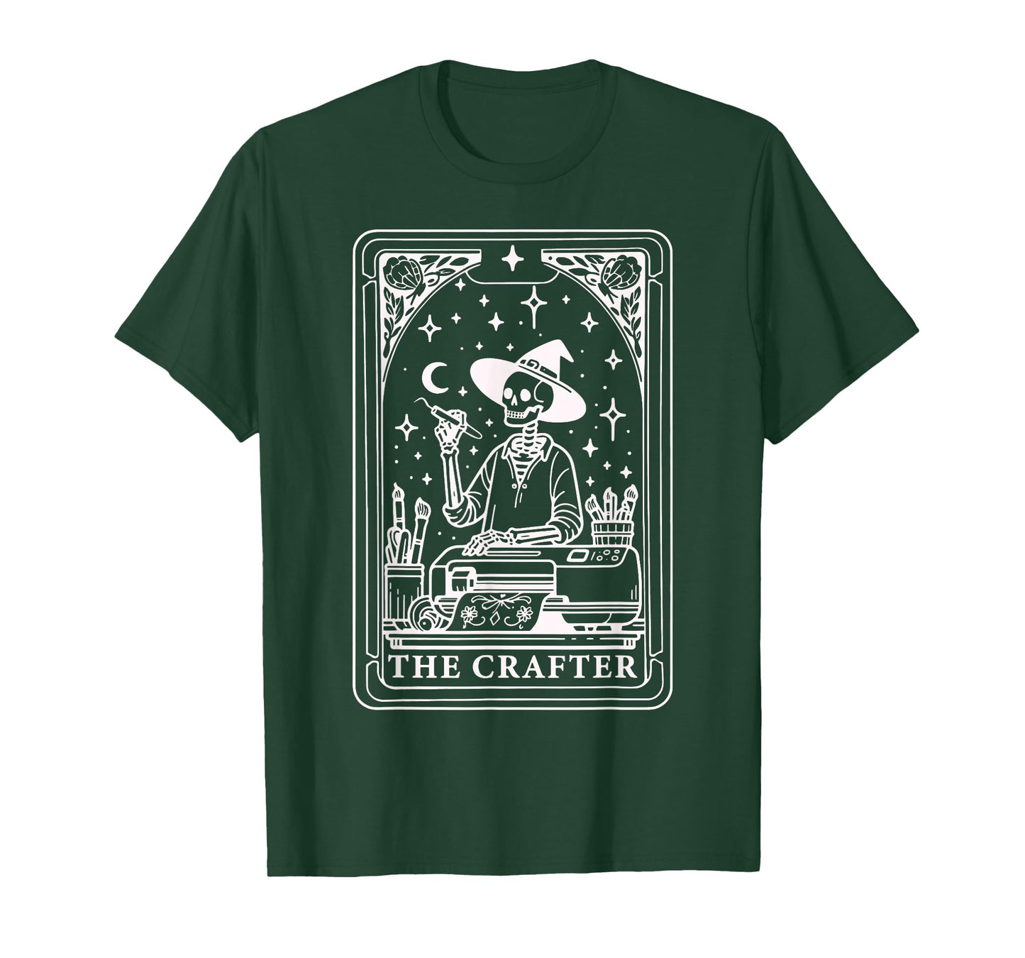 Crafter Tarot Card Skeleton Crafting Mom Crafters Halloween T-Shirt