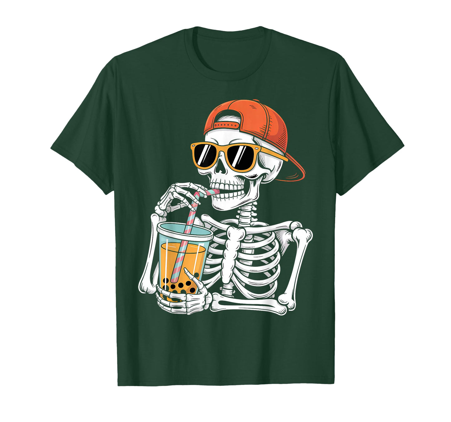 Halloween Skeleton Boba Tea Costume T-Shirt