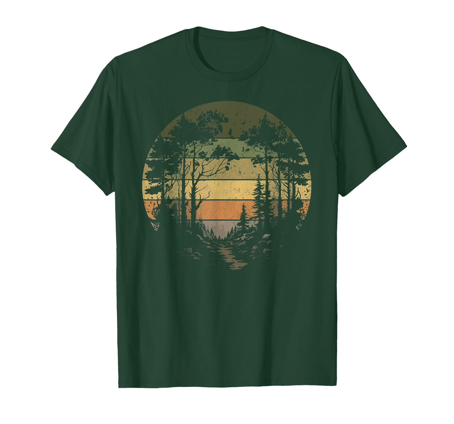 Trees Wildlife Nature Vintage Retro Forest Man Woman Girl T-Shirt
