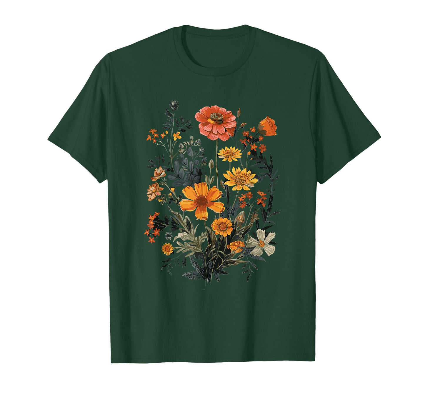 Vintage Flowers Floral Pressed Flower T-Shirt