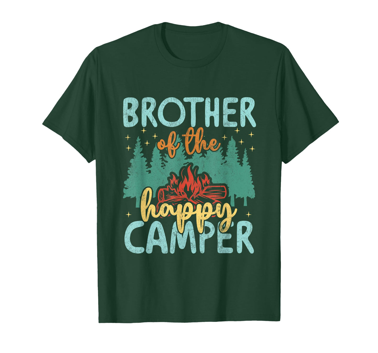 Brother of Happy Camper 1st Birthday Party Retro Brother T-Shirt
