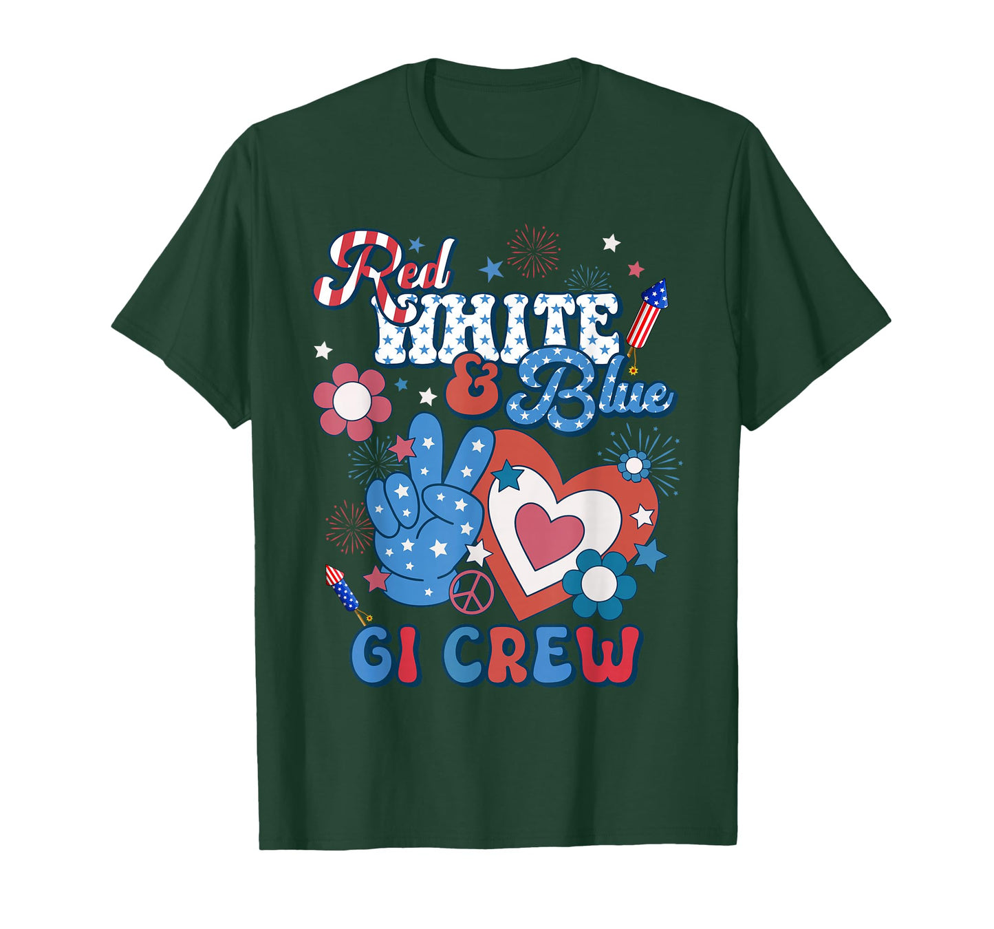 Red White & Blue GI Crew Endoscopy RN Nurse 4th Of July T-Shirt