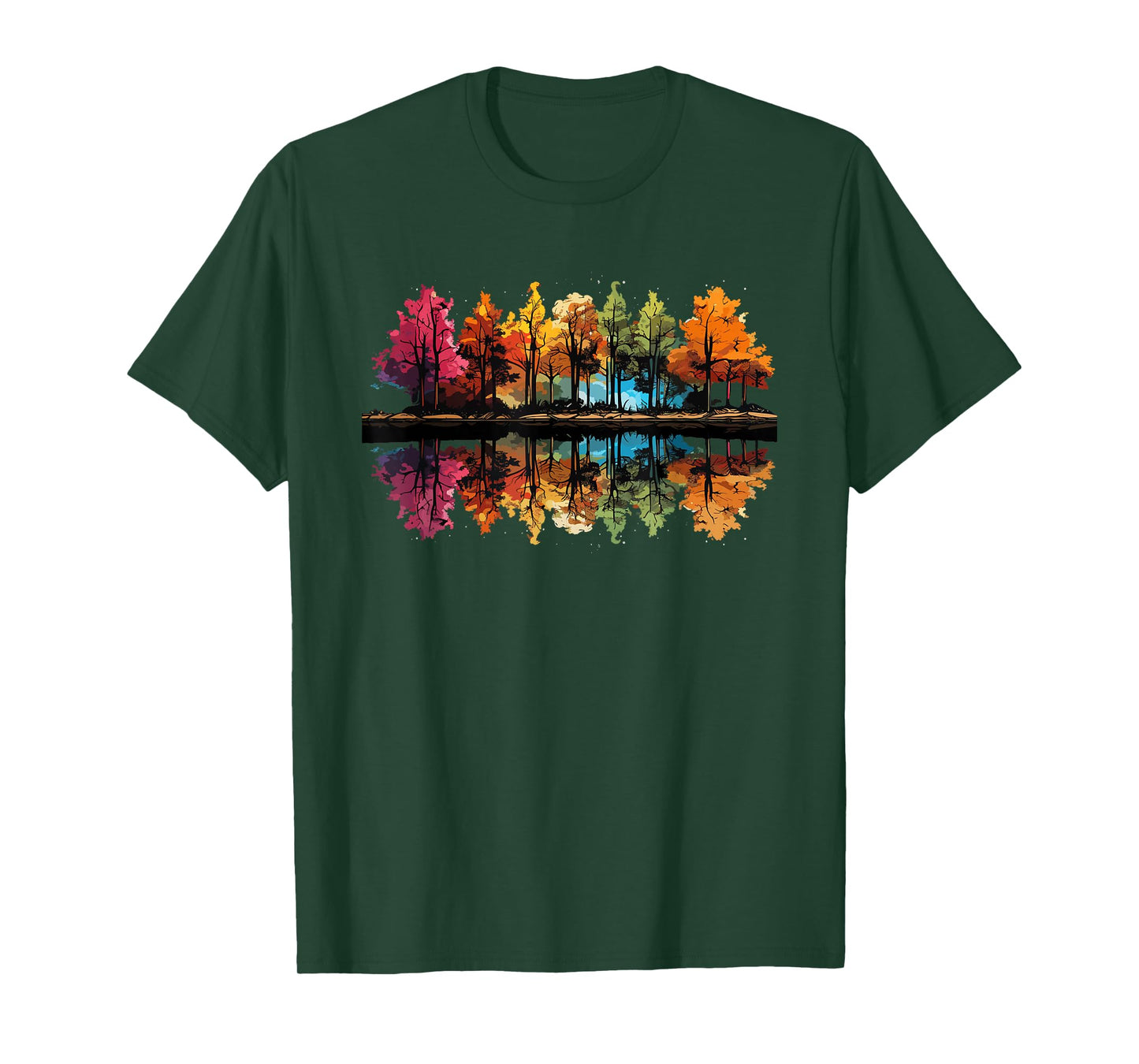 Nature Reflection Forest Trees Outdoor Wildlife T-Shirt