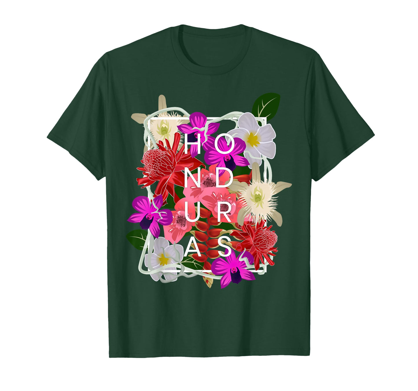 Flowers of Honduras Word Art - Honduran Pride T-Shirt