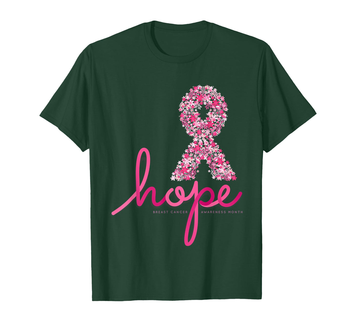 Hope Breast Cancer Awareness Shirt Pink Flowers Ribbon