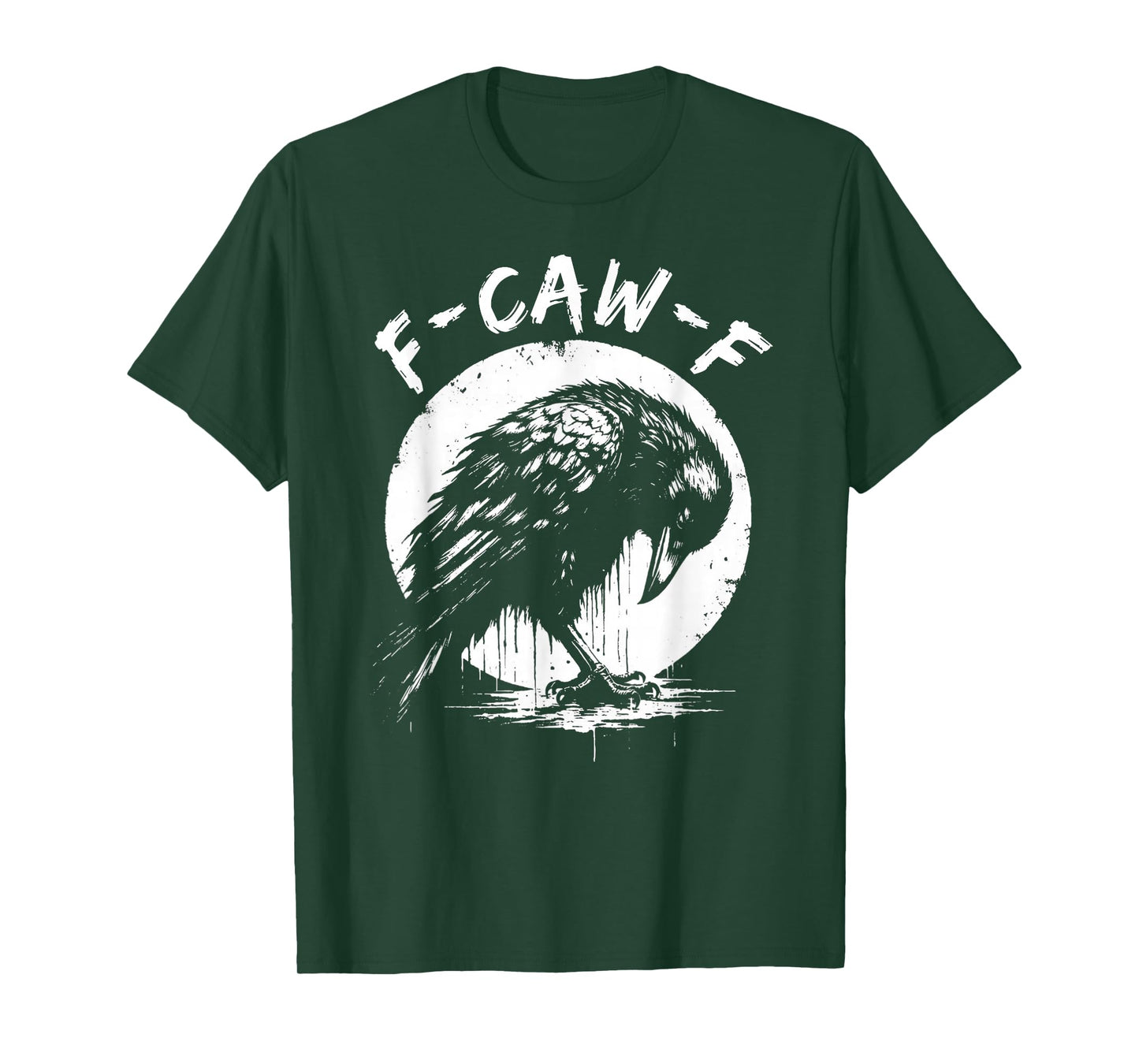 Black Crow F-Caw-F Funny Black Bird Raven Graphic Art Humor T-Shirt