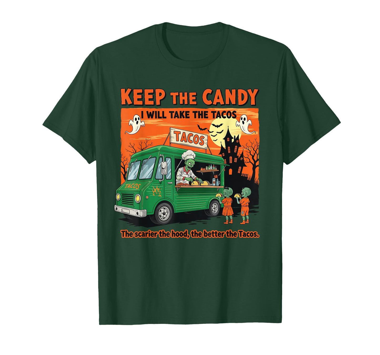 Keep The Candy I'll Take The Tacos Zombie Halloween Taco T-Shirt