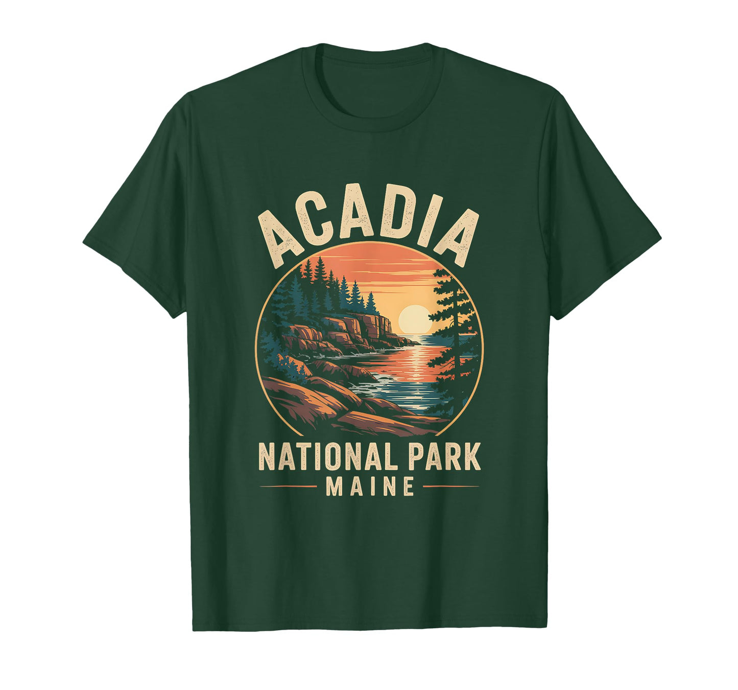 Retro Acadia National Park Maine Est 1916 Mens Womens Hiking T-Shirt