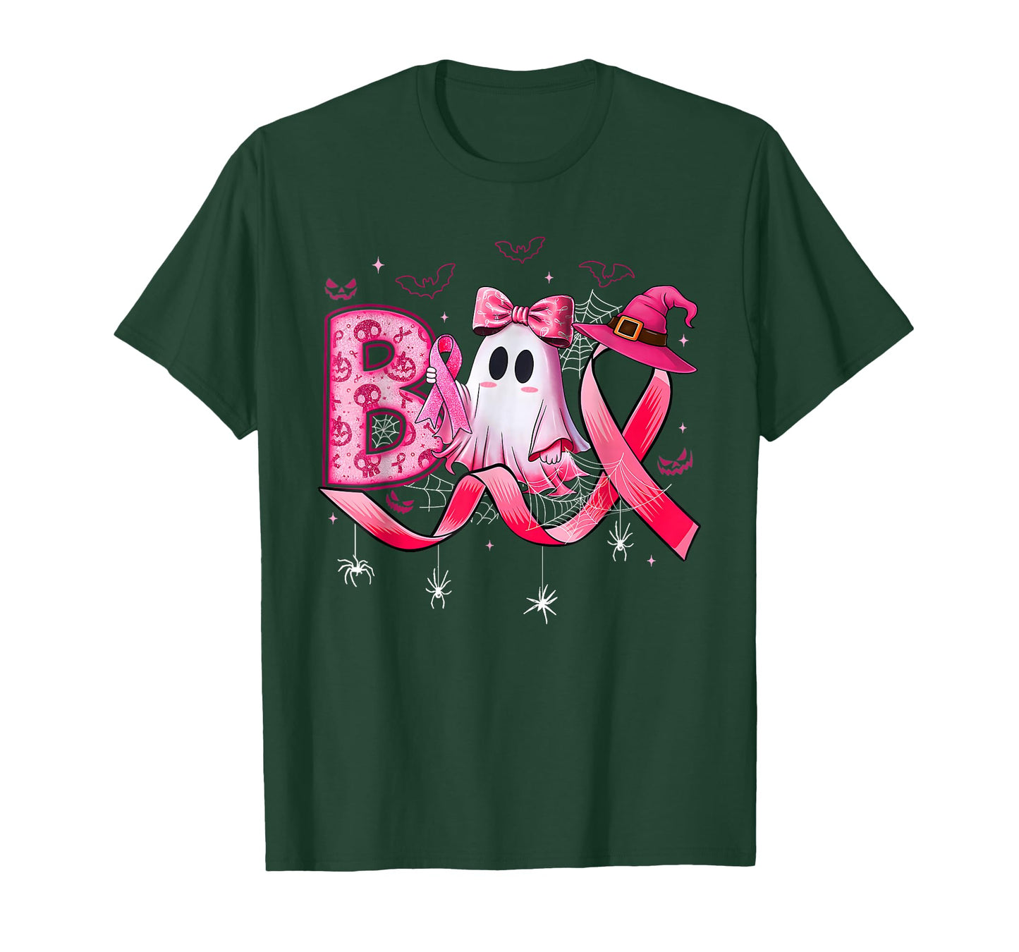 Boo Scare Away Breast Cancer Pink Ribbon T-Shirt