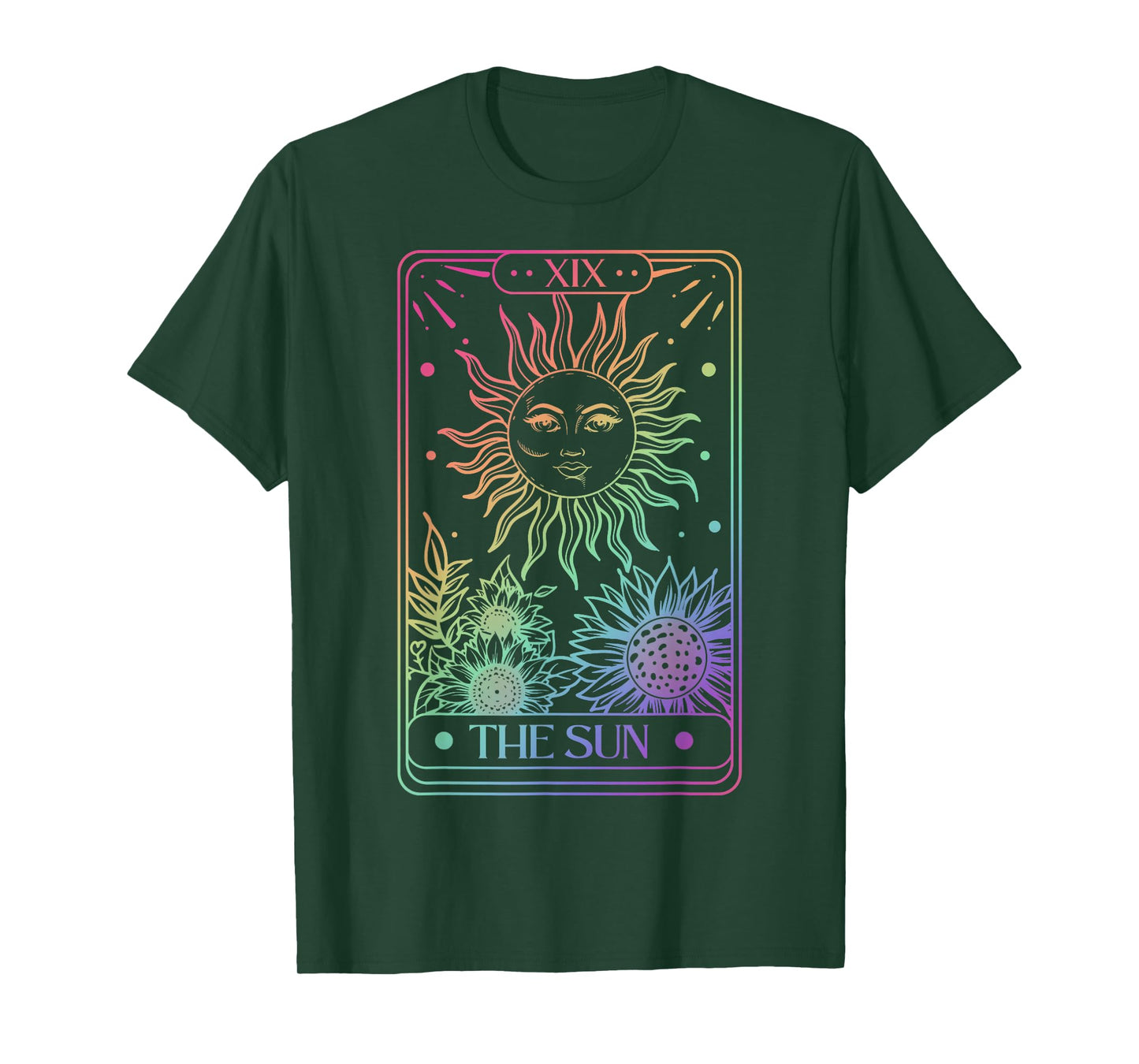 Sun Tarot Card Magic Sunflower Rainbow Design Wildflower Fun T-Shirt