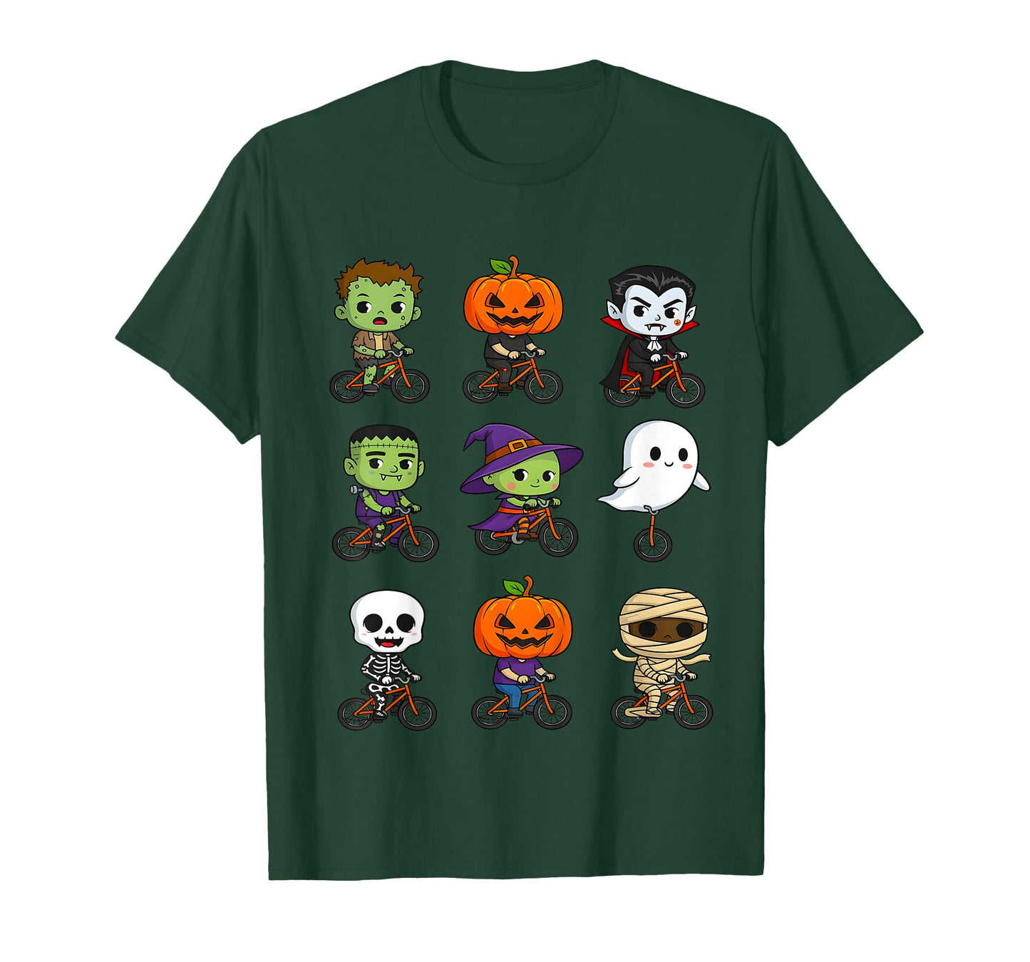 Funny Halloween Monsters Riding Bikes Costume Toddlers T-Shirt