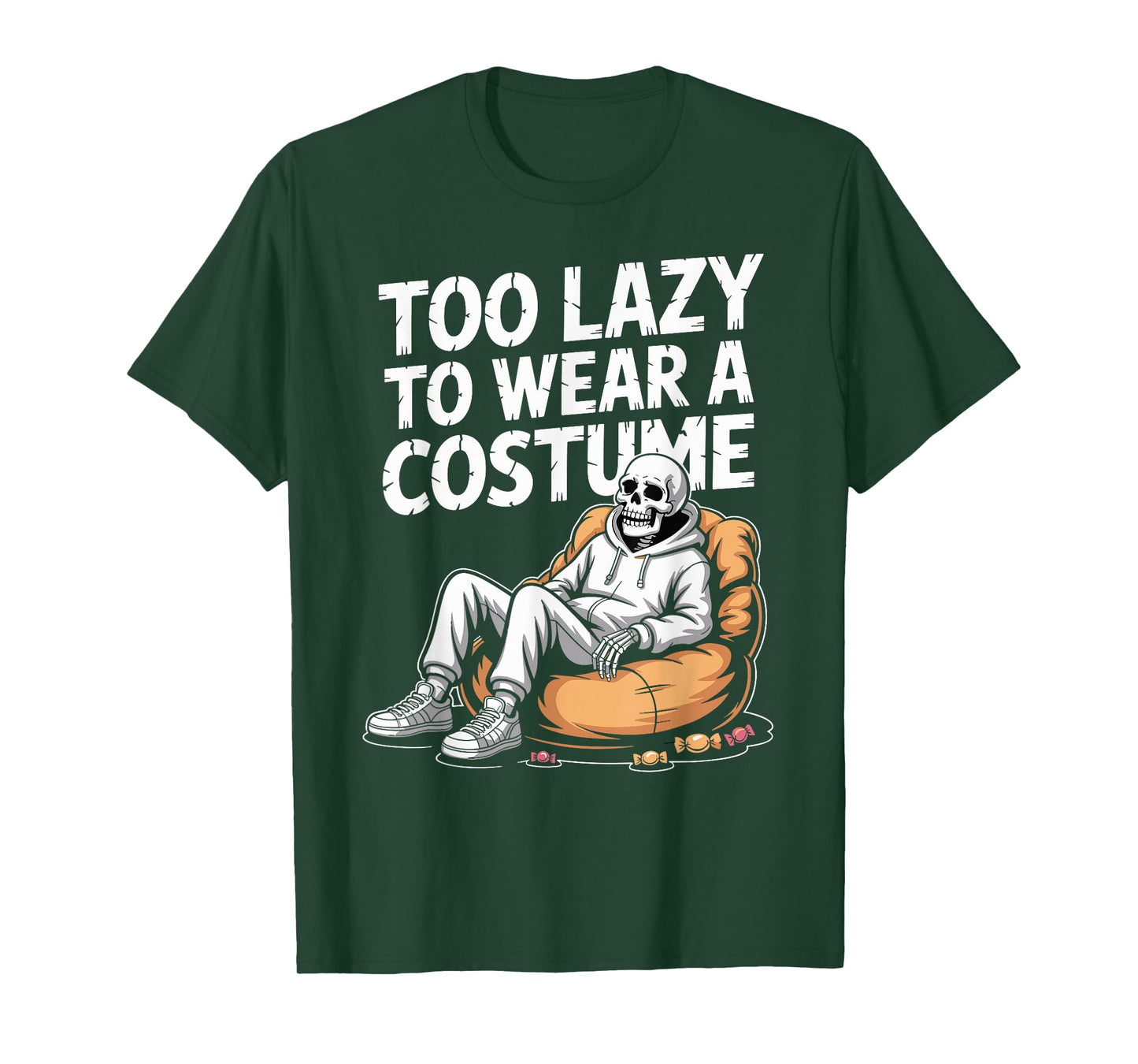 Too Lazy to Wear a Costume Skeleton Lounge Tee T-Shirt