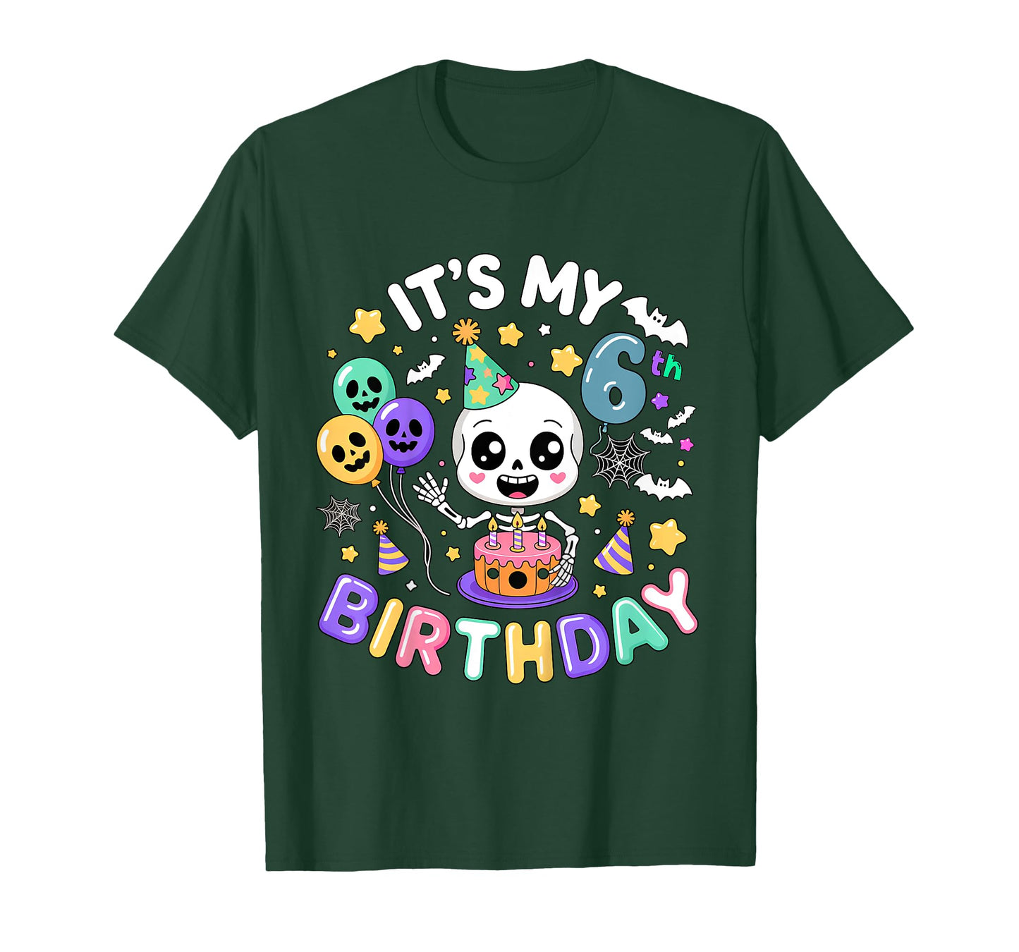 Bruh Its My 6th Birthday Skeleton Halloween Boy Girl T-Shirt