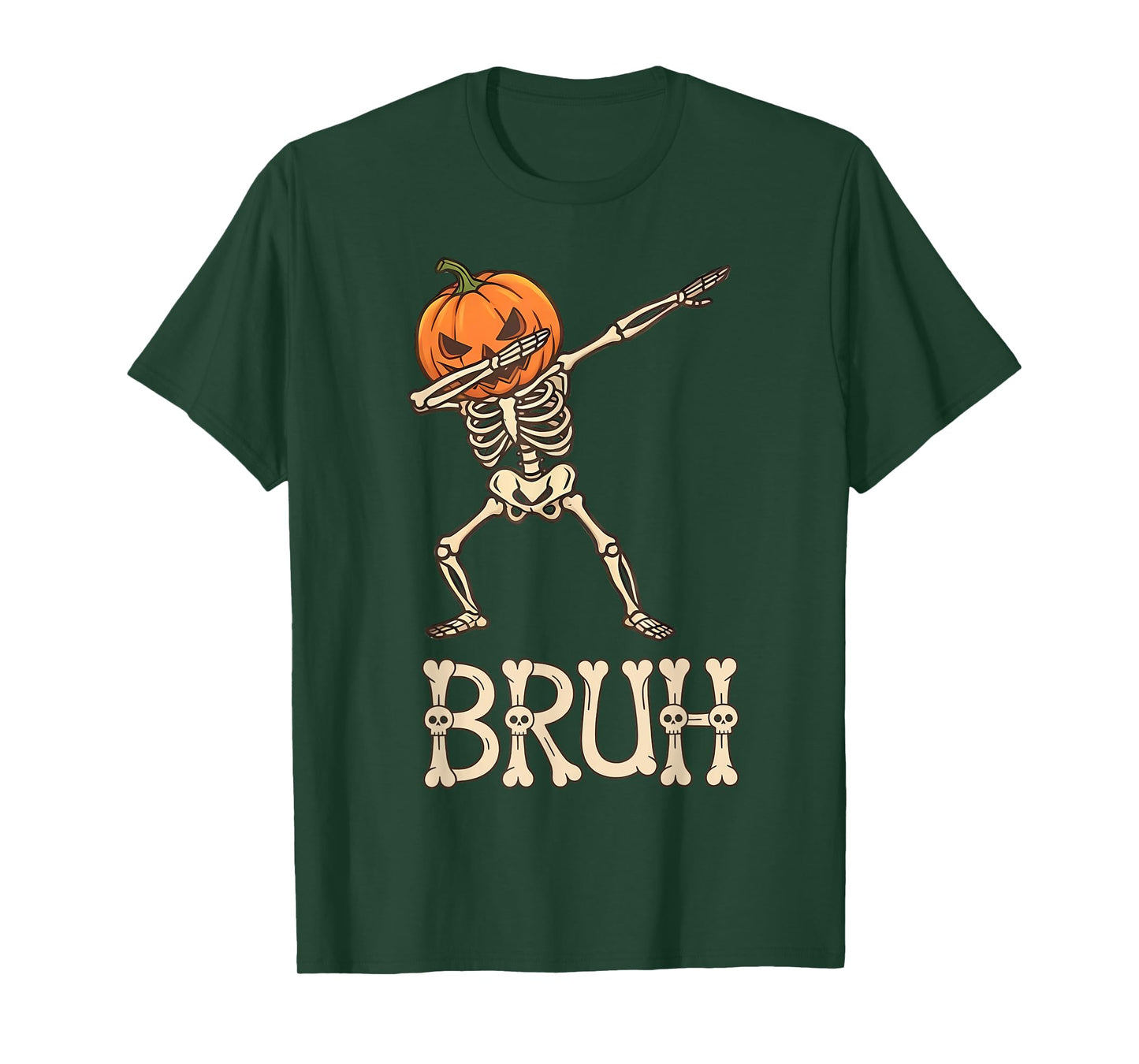 Bruh Halloween Skeleton Dabbing for Mens Boys Toddlers Kids T-Shirt