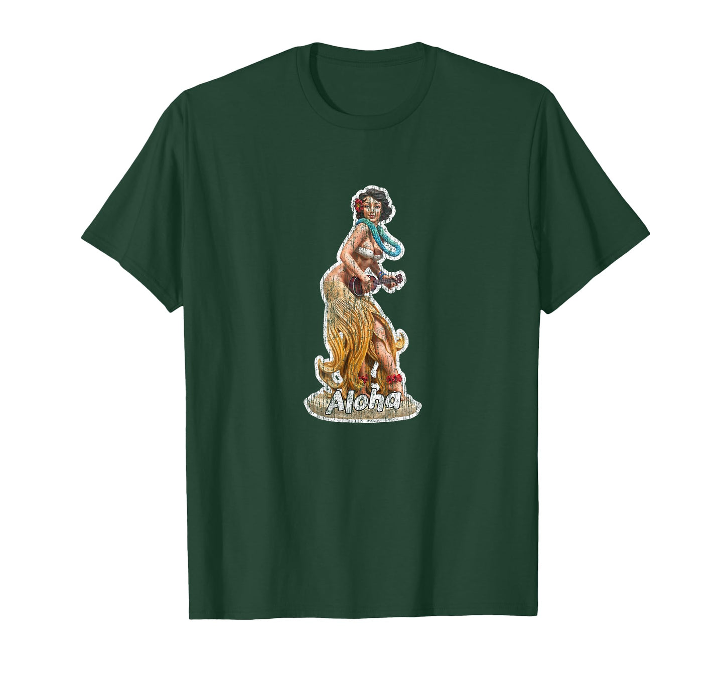 Aloha Ukulele Hula Dancer Doll Vintage Style T-Shirt