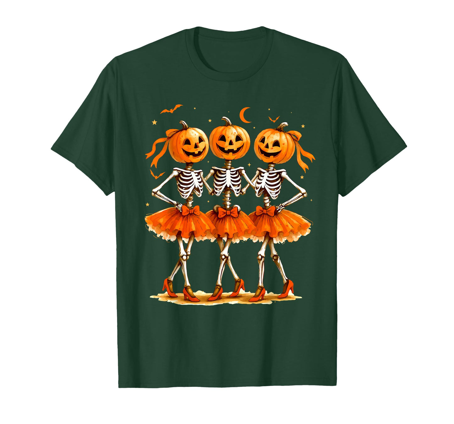 Ballet Skeleton Halloween Cute Spooky Season Retro Dance T-Shirt