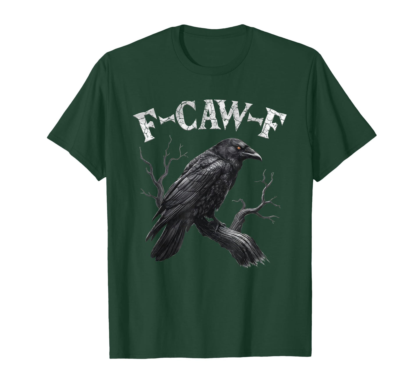 Black Crow, F-Caw-F Funny Black Bird Moon Gothic Adult Humor T-Shirt