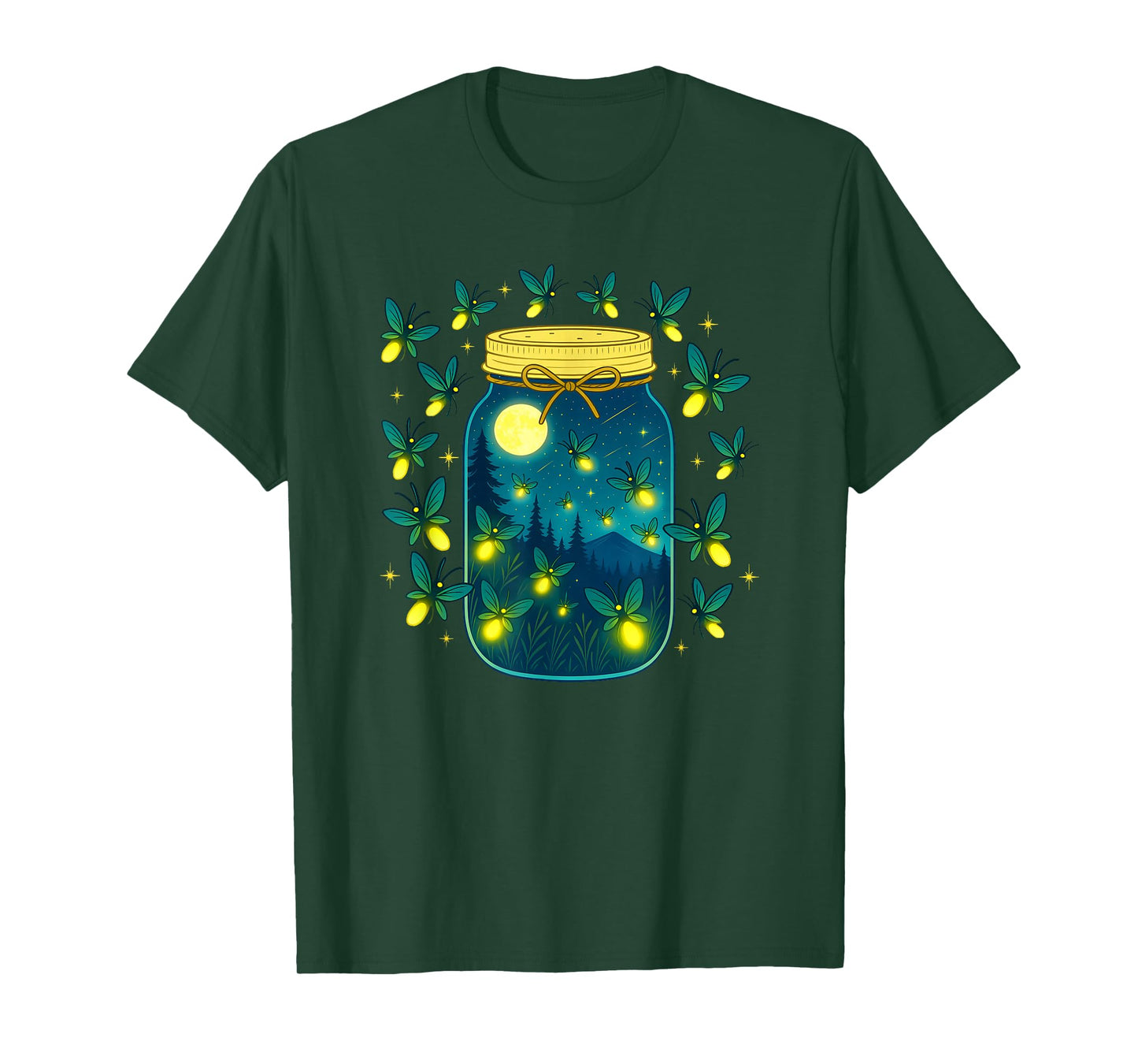 Firefly Lover Insect Lover Summer Fireflies In Mason Jar T-Shirt