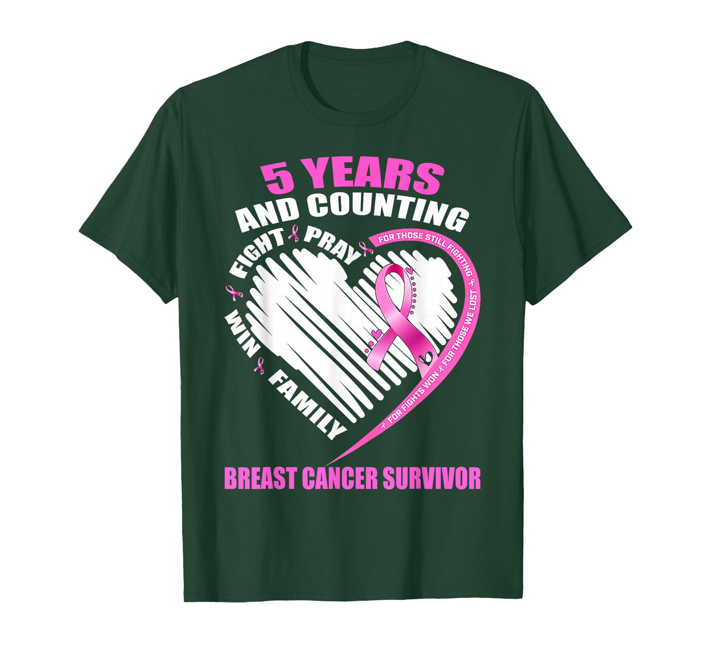 5 Years Cancer Free Gifts 5 Year Breast Cancer Survivor T-Shirt
