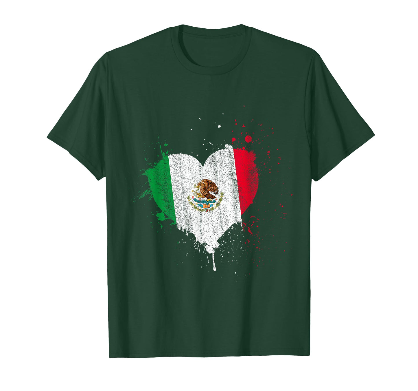 Mexican Flag Heart Valentines Day Gift Viva Mexico T-Shirt