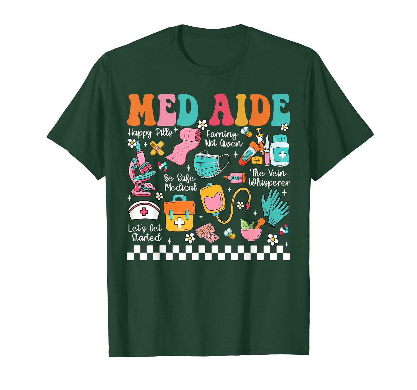 Retro Med Aide Certified Medication Aide Nursing Med Tech T-Shirt