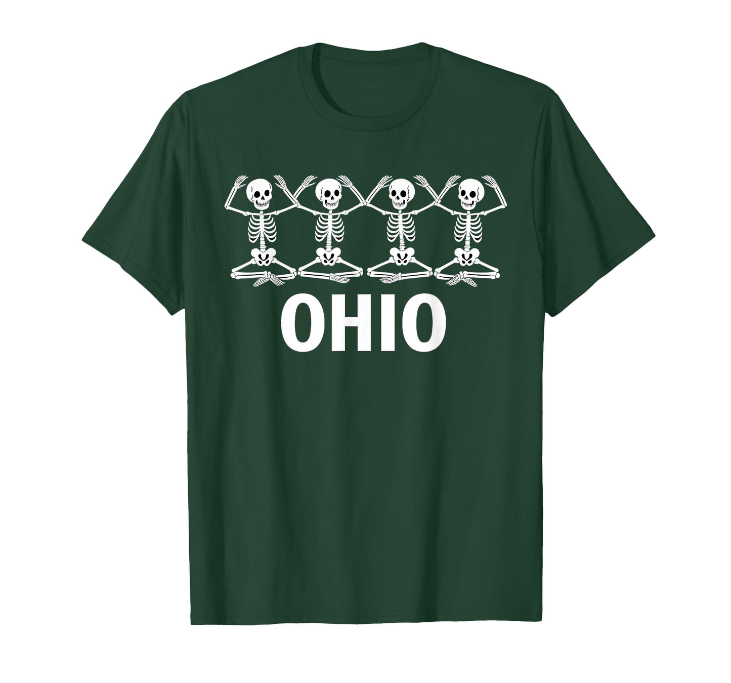 Funny O-H-I-O State Skeleton Ohio Halloween Vintage Vibe Fun T-Shirt