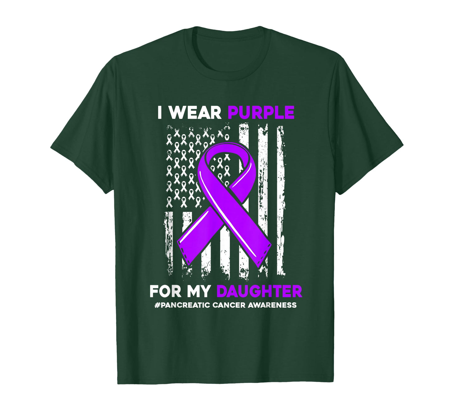 I Wear Purple For My Daughter Pancreatic Cancer Awareness T-Shirt