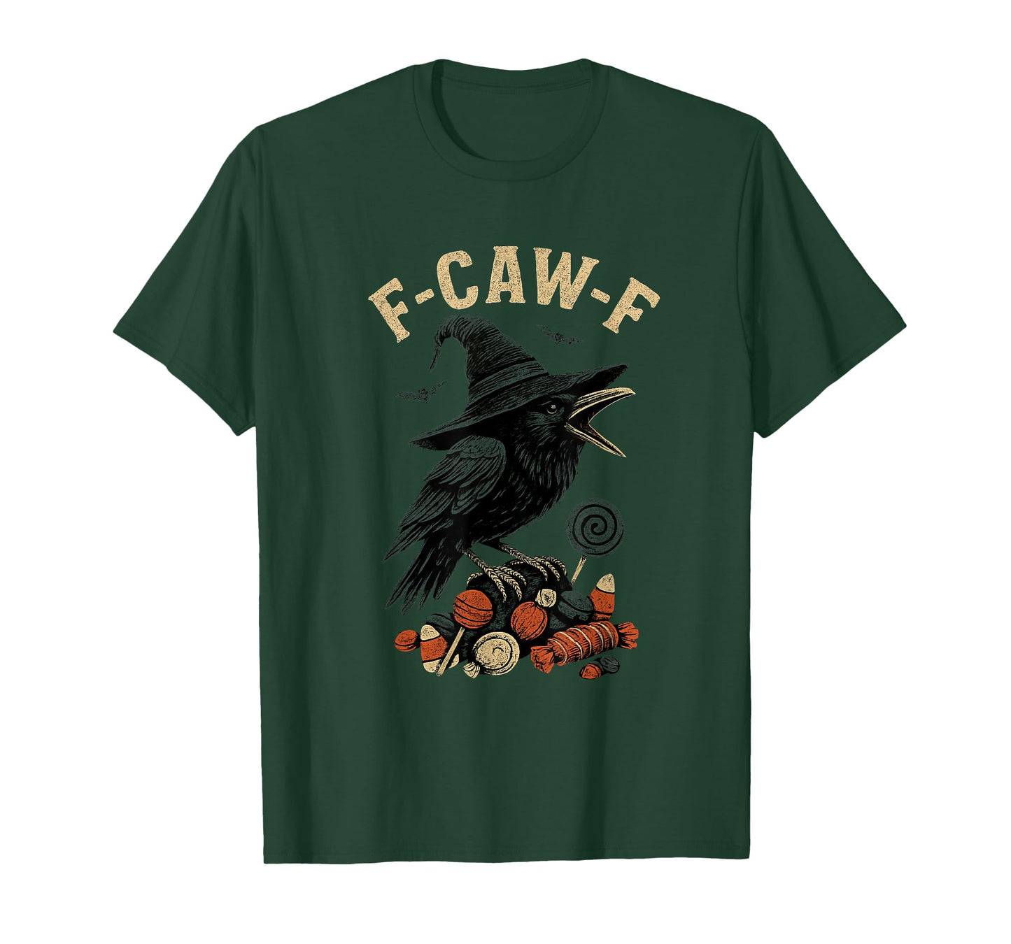 Halloween F Caw F Crow Women F-Caw-F Black Bird Witch Candy T-Shirt