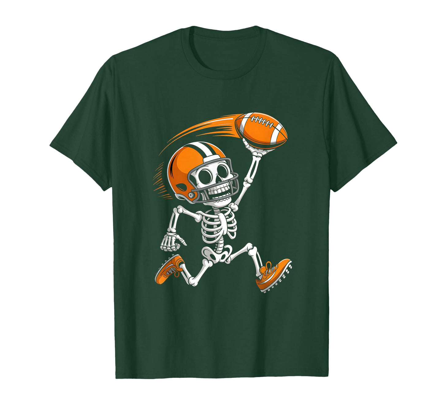 Halloween Skeleton Funny Football Shirt for Teens Boys Men T-Shirt