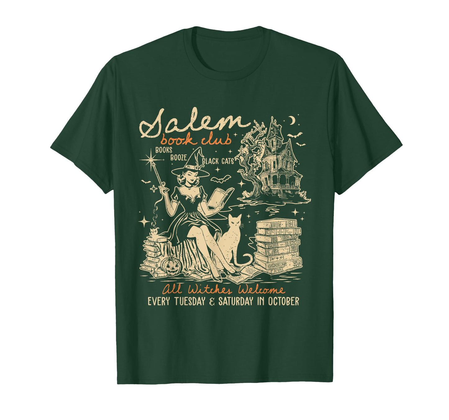 Salem Book Club Witches Witchy Witch Spooky Season Halloween T-Shirt