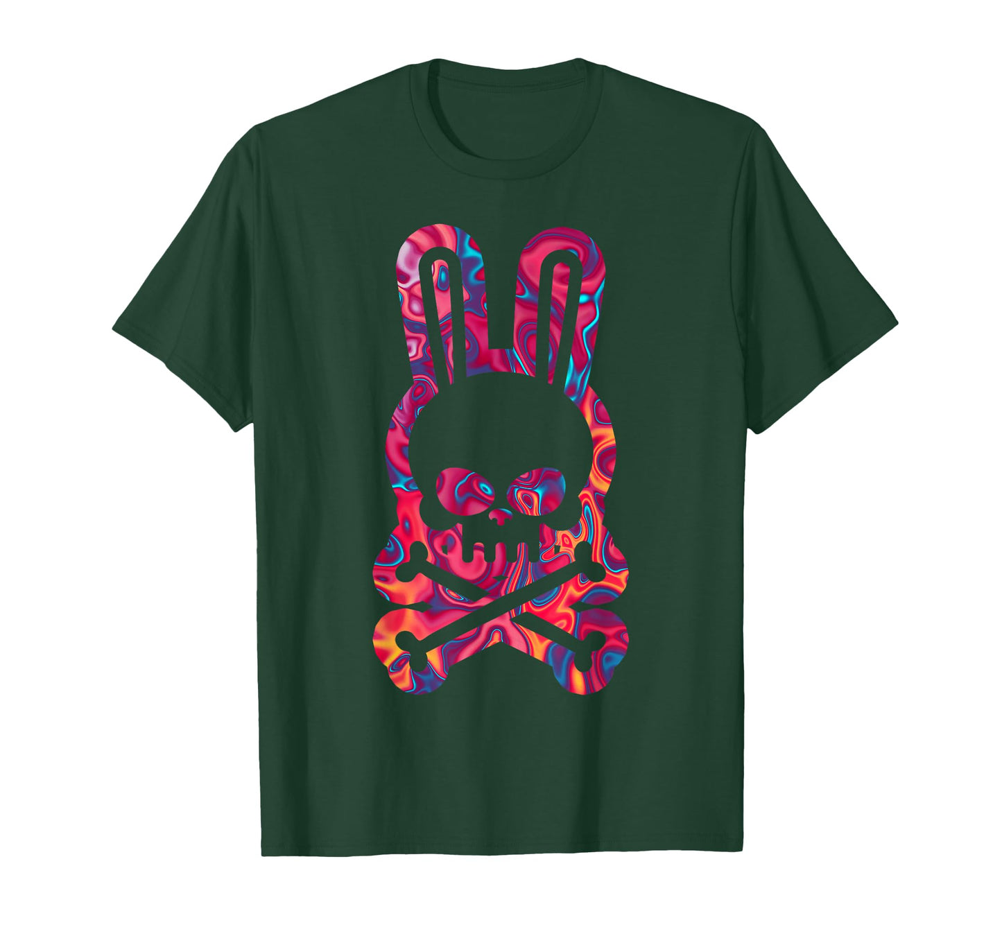 Easter Bunny Retro Tie Dye Bunny Skull Cross Bone Halloween T-Shirt
