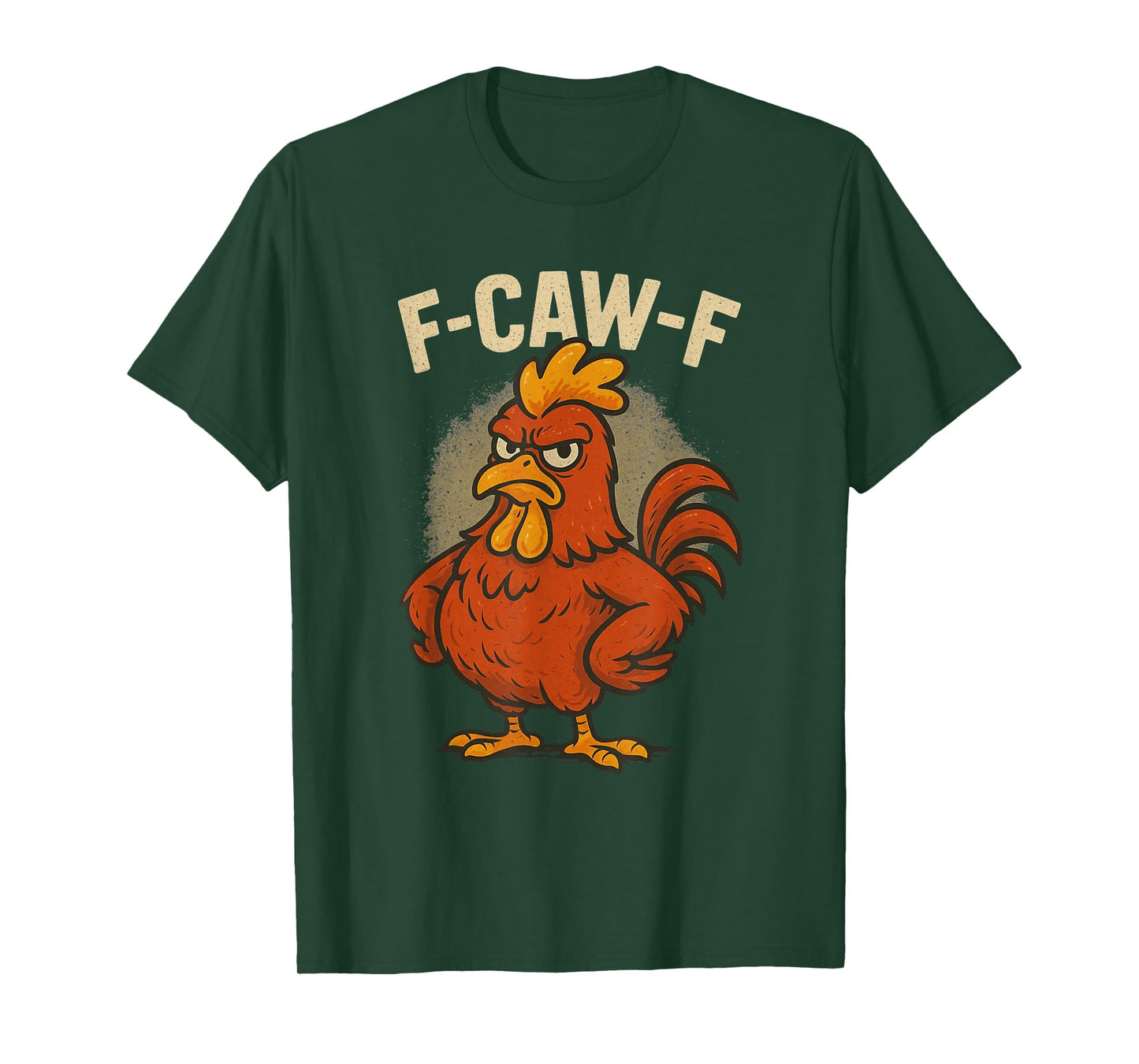 Angry Rooster Cartoon - F-Caw-F Funny Chicken Humor T-Shirt