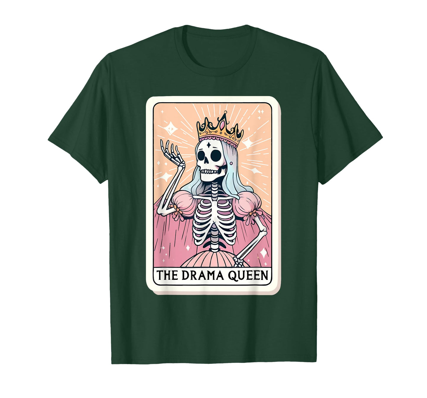 The Drama Queen Tarot Card Funny Skeleon Skull Women Girls T-Shirt