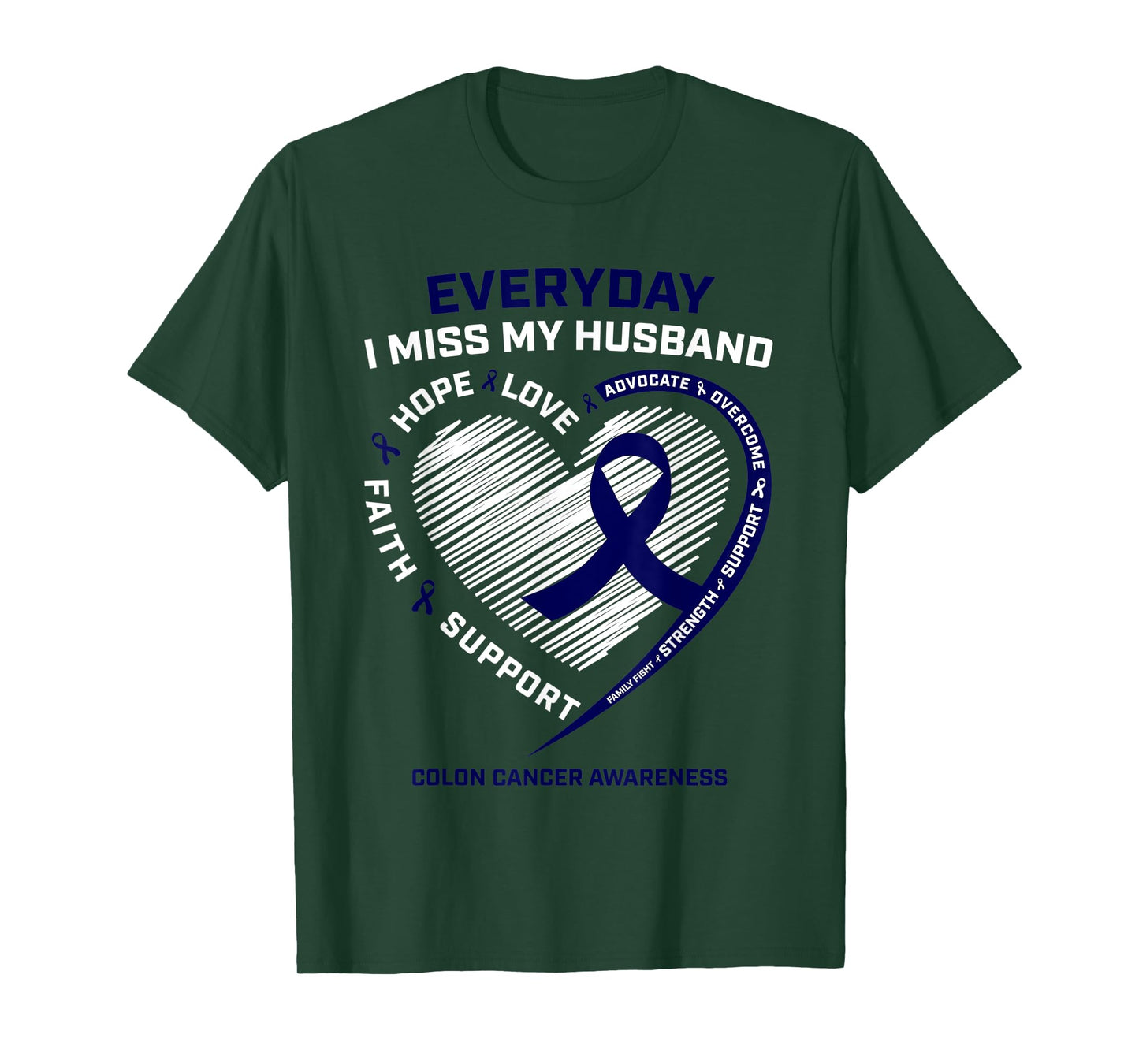 Miss My Husband Loving Memory Husband Colon Cancer Awareness T-Shirt