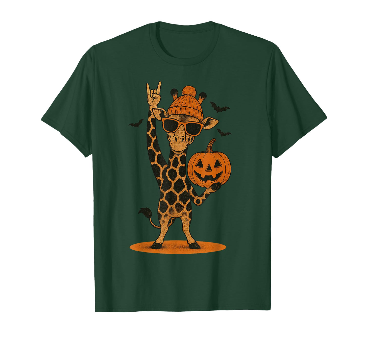 Cute Giraffe Men Women Kids Halloween Pumpkin Funny Giraffe T-Shirt
