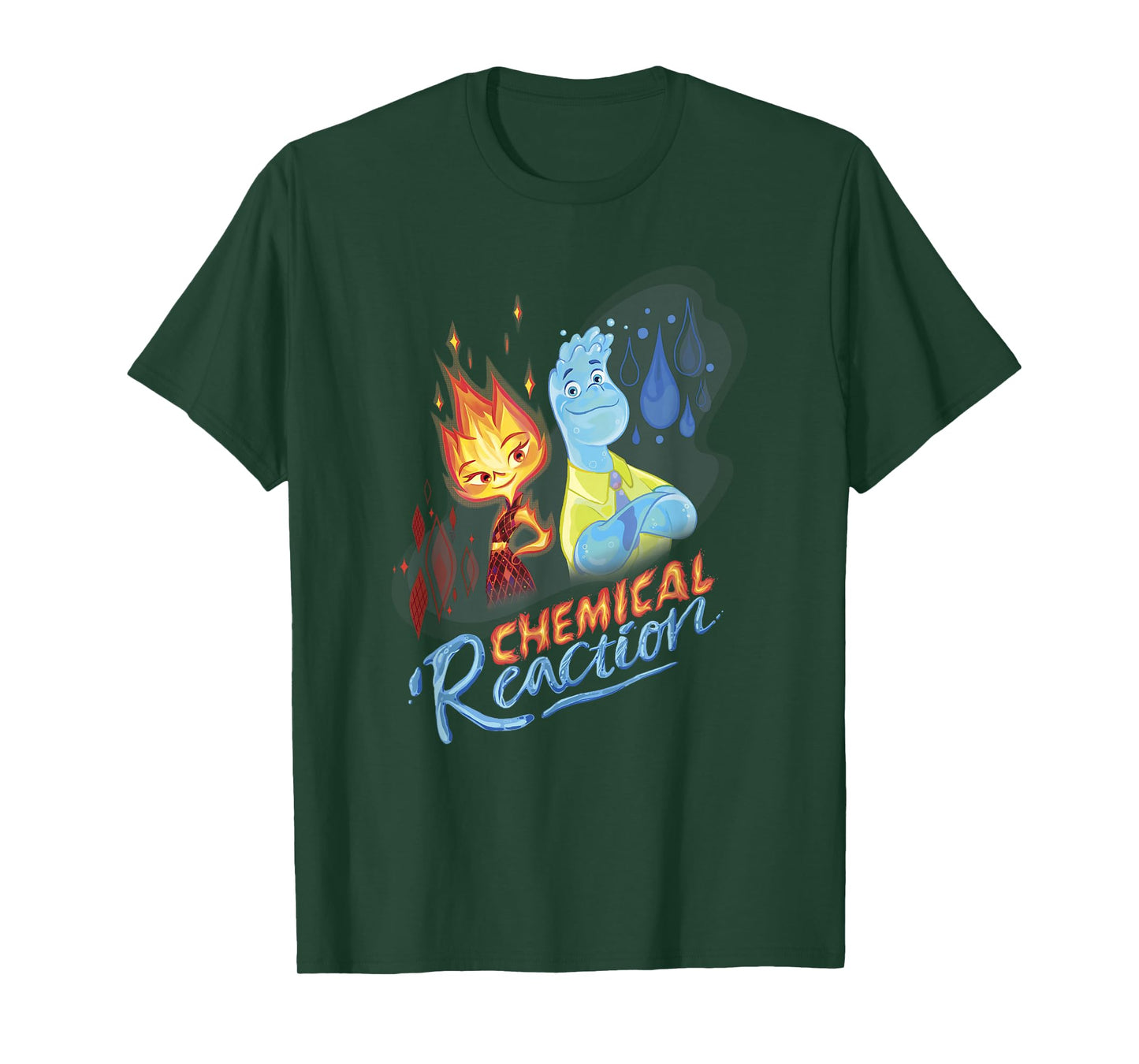 Disney Pixar Elemental Chemical Reaction Ember & Wade Shot T-Shirt
