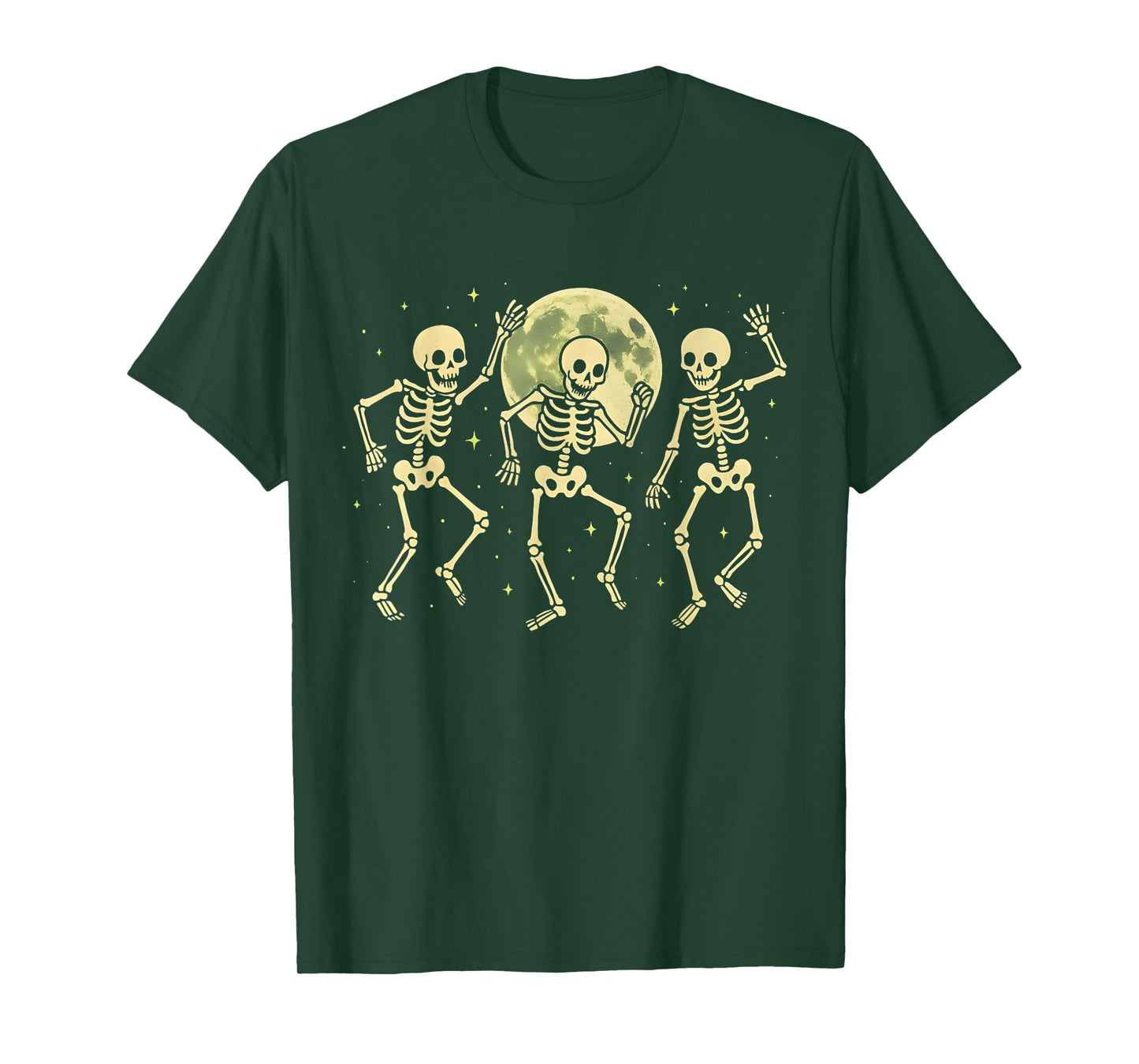 Dancing Skeleton Shirt for Women Happy Halloween Fall Skull T-Shirt